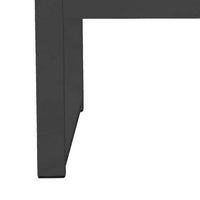 Kili 35 Inch Coffee Table, Polyresin Surface, Jet Black Aluminum Frame - BM287846