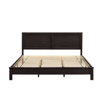 Isla King Size Panel Bed with Low Profile Rubberwood Frame, Dark Brown - BM287981