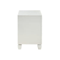 Lexi 28 Inch Modern Nightstand with 3 Drawers, Shimmer Accents, Off White - BM287992