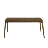 Nick 66 Inch Modern Dining Table, Rubberwood, Angled Legs, Walnut Brown - BM288004