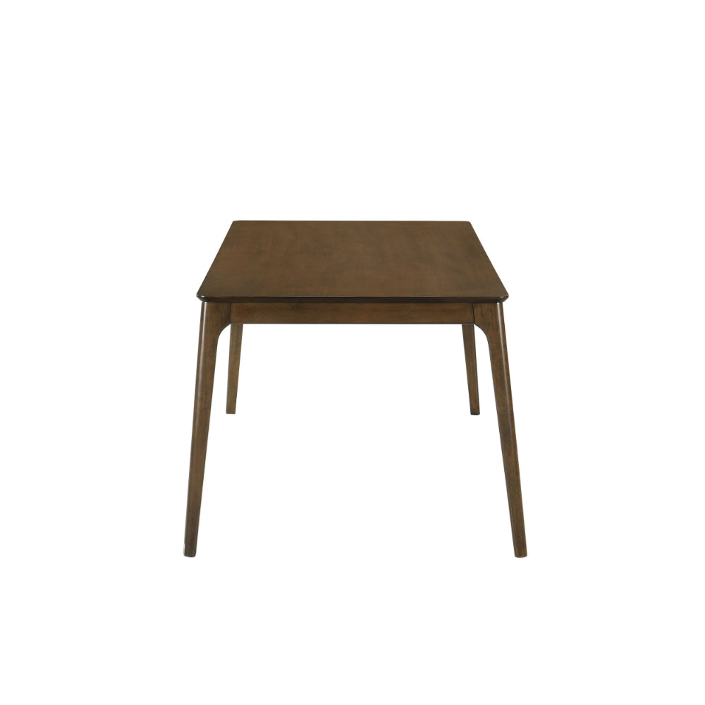 Nick 66 Inch Modern Dining Table, Rubberwood, Angled Legs, Walnut Brown - BM288004