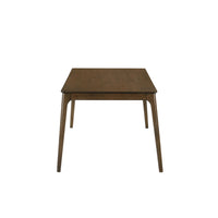 Nick 66 Inch Modern Dining Table, Rubberwood, Angled Legs, Walnut Brown - BM288004