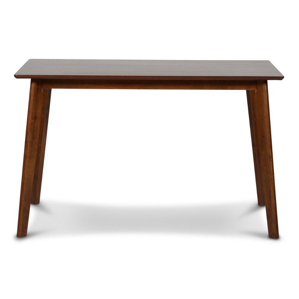 Bev 47 Inch Modern Dining Table, Sleek Rubberwood Frame, Dark Walnut Brown - BM288006