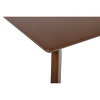 Bev 47 Inch Modern Dining Table, Sleek Rubberwood Frame, Dark Walnut Brown - BM288006