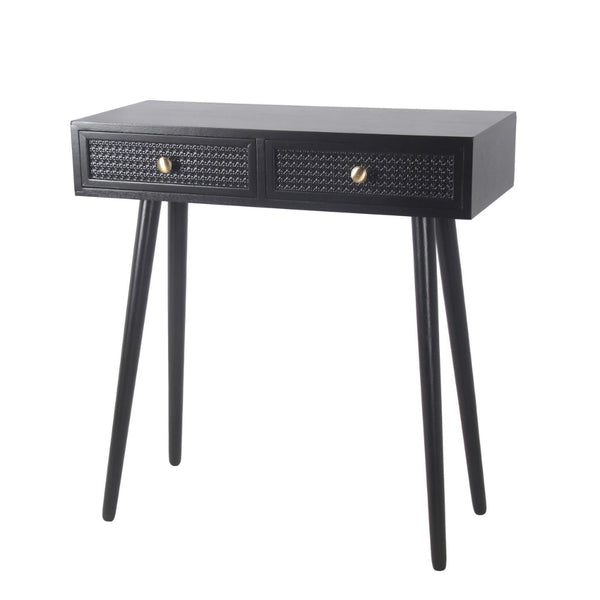Finely 30 Inch Modern Accent Console Table with 2 Drawers, Midnight Black - BM288086