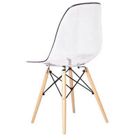 Louie 21 Inch Modern Side Chair, Wood Finished Legs, Translucent Seating - BM288110