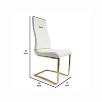 Sira 17 Inch Contemporary Dining Chair with Steel Base, White Faux Leather - BM288167