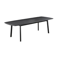 Dene 79-98 Inch Modern Extendable Rectangle Dining Table, Black Brushed Oak - BM293104