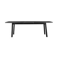 Dene 79-98 Inch Modern Extendable Rectangle Dining Table, Black Brushed Oak - BM293104