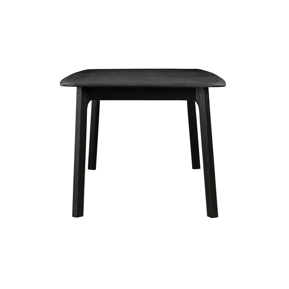 Dene 79-98 Inch Modern Extendable Rectangle Dining Table, Black Brushed Oak - BM293104