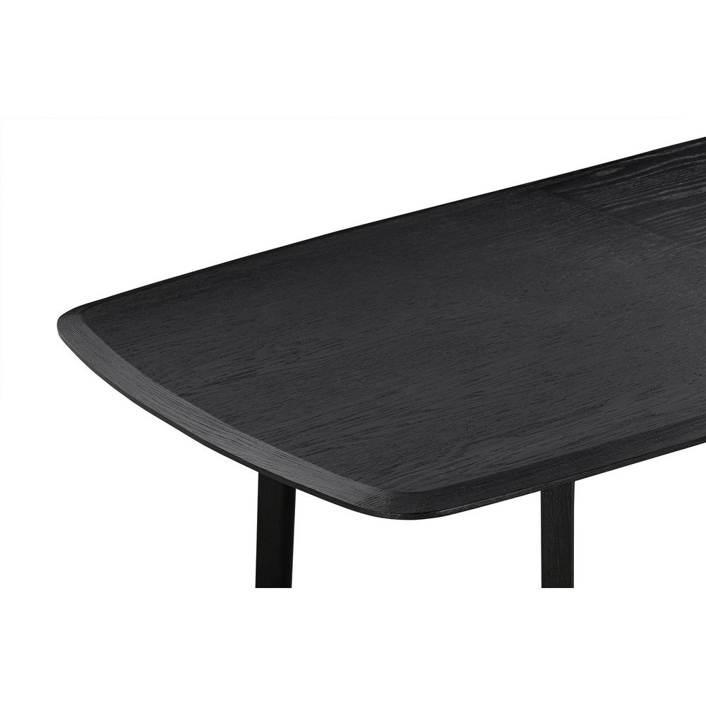 Dene 79-98 Inch Modern Extendable Rectangle Dining Table, Black Brushed Oak - BM293104