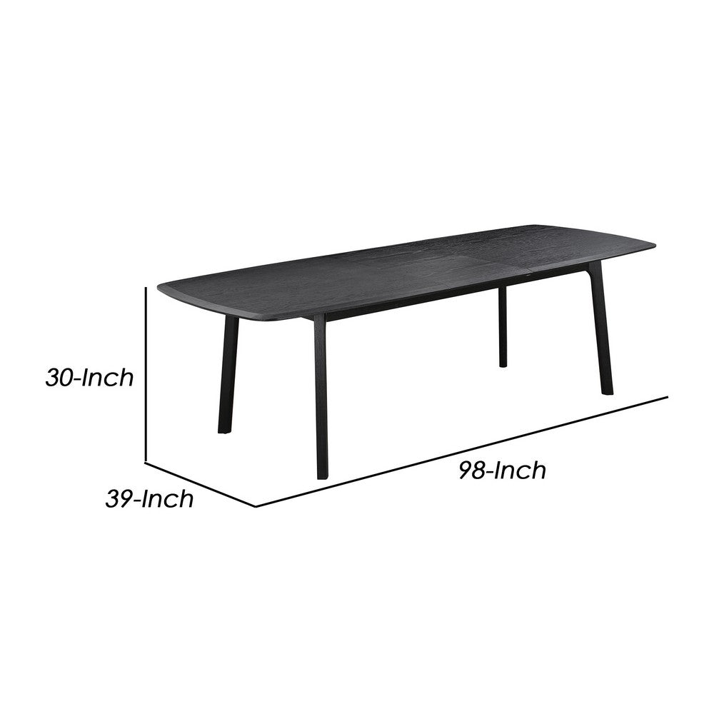 Dene 79-98 Inch Modern Extendable Rectangle Dining Table, Black Brushed Oak - BM293104