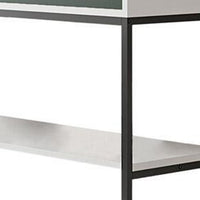 39 Inch Console Sideboard Table with Shelves and Drawer, White, Green - BM293173