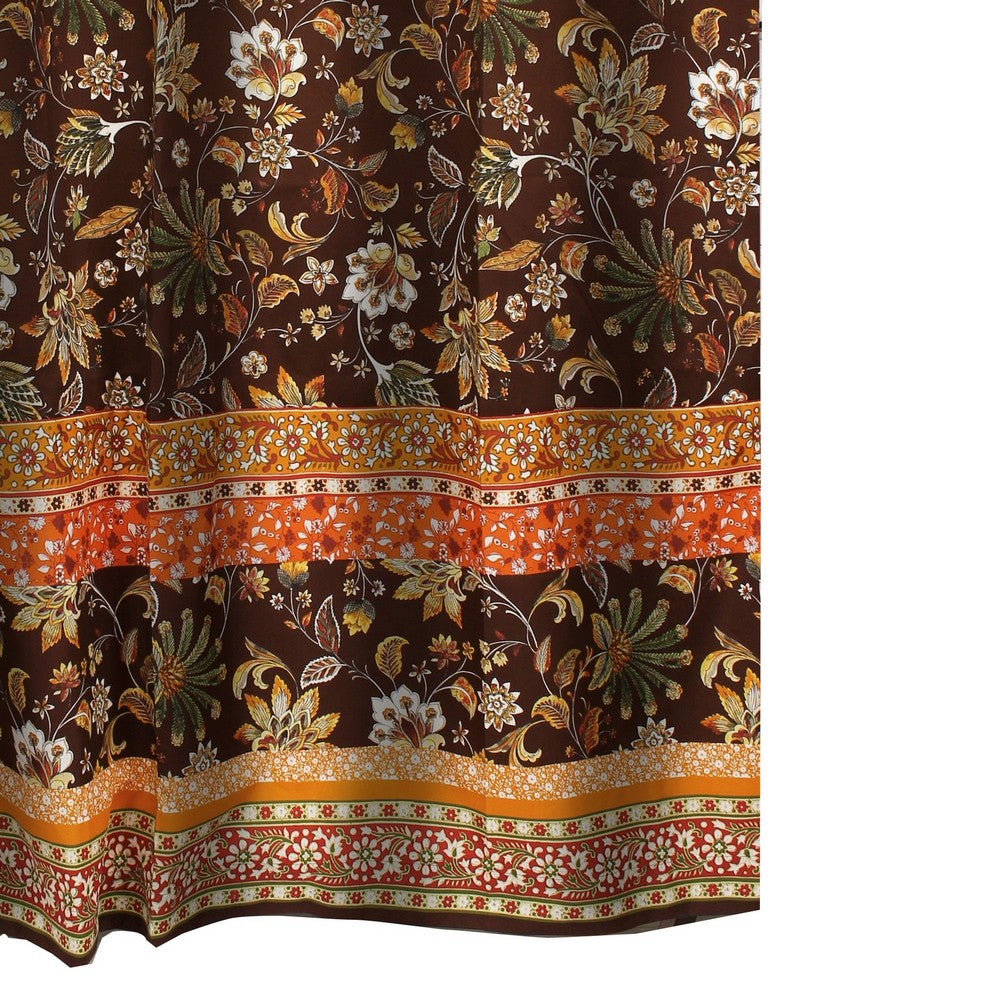 Athens 60 Inch Throw Blanket, Chocolate Brown Polyester, Jacobean Print - BM293199