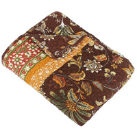 Athens 60 Inch Throw Blanket, Chocolate Brown Polyester, Jacobean Print - BM293199