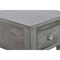 Nili 24 Inch Side End Table, Warm Gray Finish, Single Drawer and Shelf - BM293332