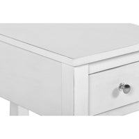 Nili 24 Inch Side End Table, Crisp White Finish, Single Drawer and Shelf - BM293333