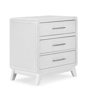 Peri 29 Inch Nightstand, 3 Drawers, Classic Crisp White, Solid Wood Frame - BM293338