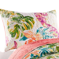 Porto 20 x 36 King Size Pillow Sham, Tropical Palm Leaves, Green and Blue - BM293453