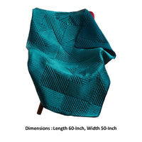 Ahab 60 x 50 Quilted Throw Blanket, Polyester Filling, Teal Dutch Velvet - BM293464