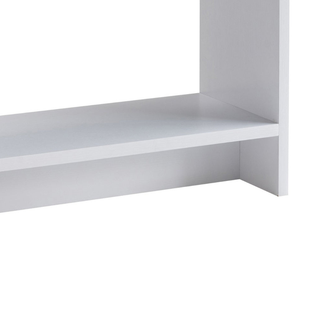 36 Inch Modern Console Table, Multilevel Wood Shelves, Gray and White - BM293544