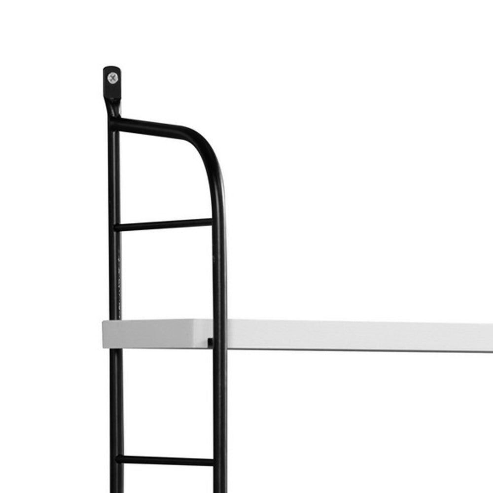 Cox 47 Inch Two Tier Wall Mounted Metal Shelf, 5 Adjustable Heights, White - BM293554