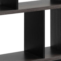 65 Inch Modern Bookcase, Four Shelves with Dividers, Flared Legs, Gray - BM293556