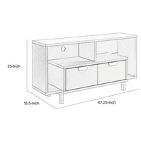 Jett 47 Inch TV Media Entertainment Console, 2 Drawers, 2 Shelves, White - BM293560