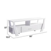 Ayan 60 Inch TV Entertainment Console, 3 Shelves and 1 Drawer, Crisp White - BM293565