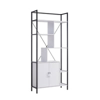 Viola 71 Inch Modern Display Cabinet with 7 Shelves, Metal Frame, White - BM293572