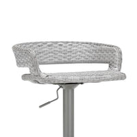 Coco 30 Inch Set of 2 Patio Airlift Bar Stools with Wicker Frame, Gray - BM293755