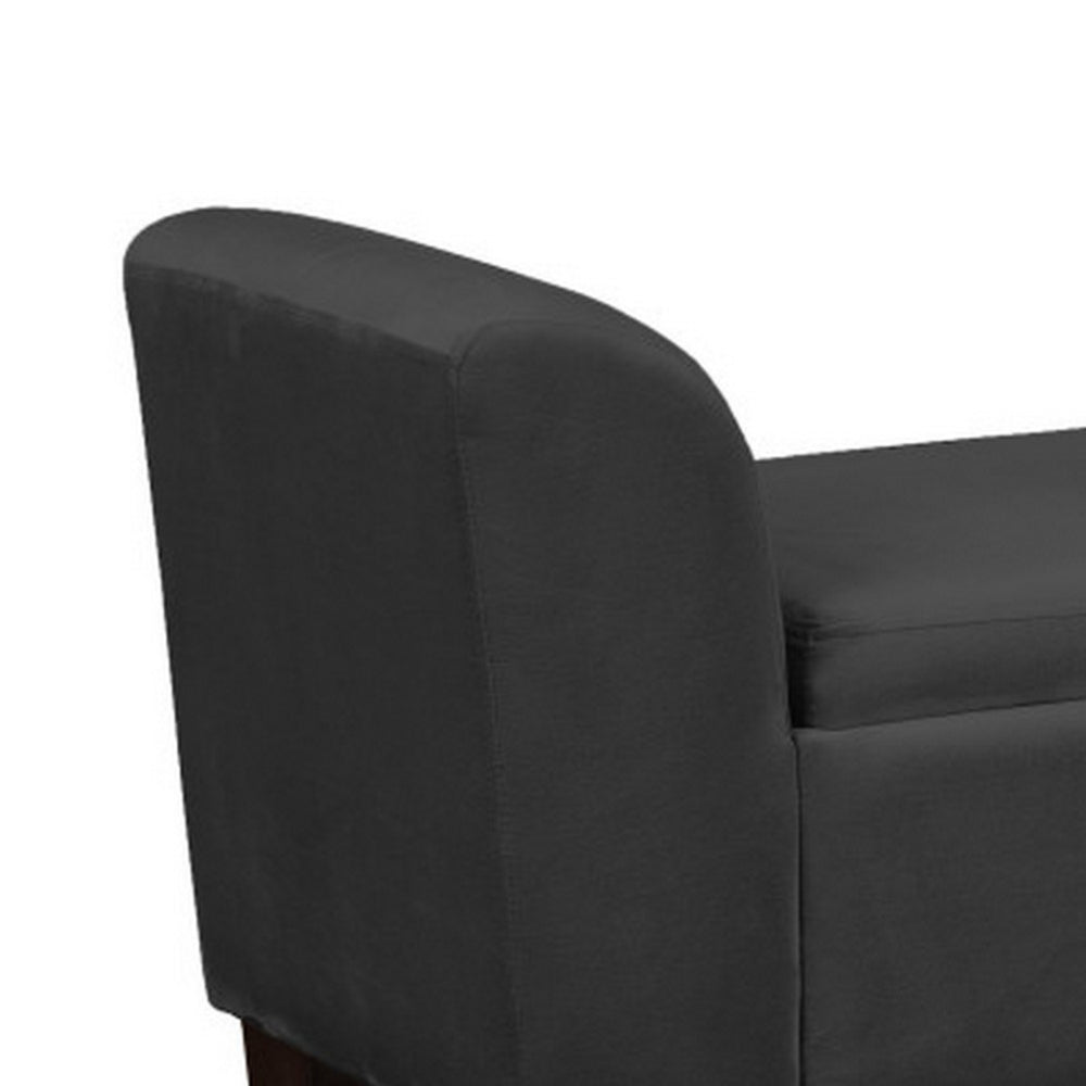 55 Inch Accent Storage Bench with Performance Velvet Upholstery, Black - BM293900