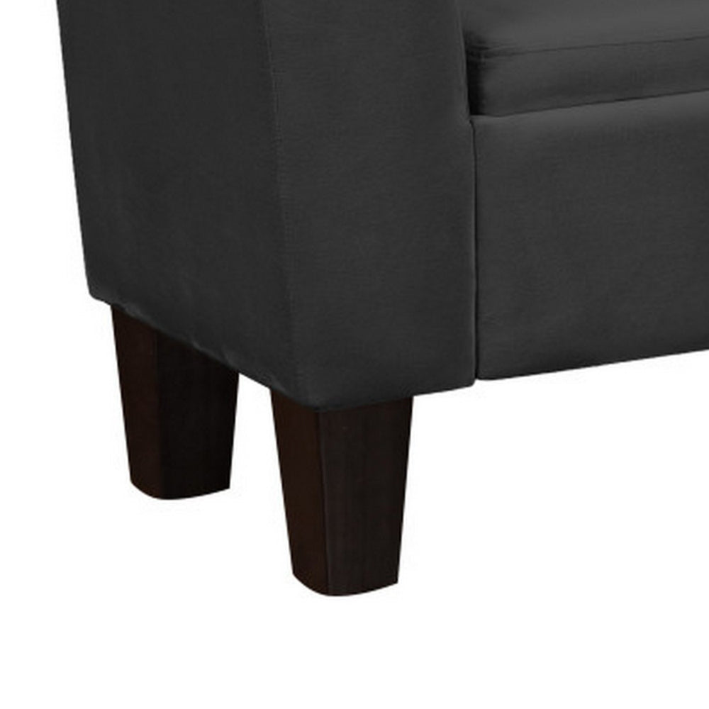 55 Inch Accent Storage Bench with Performance Velvet Upholstery, Black - BM293900