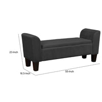 55 Inch Accent Storage Bench with Performance Velvet Upholstery, Black - BM293900