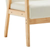Gala 45 Inch Modern Loveseat Bench, Ivory Fabric, Natural Brown Wood Frame - BM293960