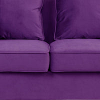 Zion 53 Inch Modern Loveseat, Button Tufted Purple Velvet, Nailhead Trim - BM293967