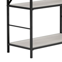 Gem 63 Inch Freestanding Bookcase, 4 Wood Shelves, Open Black Metal Frame - BM294003