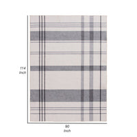 Kay 8 x 10 Area Rug, Classic Plaid Print, Soft Gray and White Polyester - BM294018