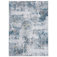 Yen 8 x 10 Floor Area Rug, Blue and Gray Polyester, Abstract Smokey Print - BM294027