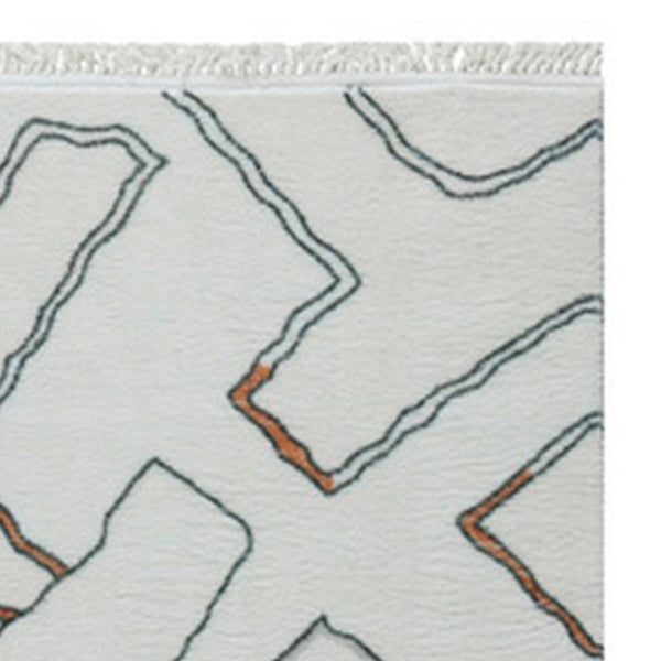 Wini 5 x 7 Area Rug, Gray Polyester, Multicolored Sporadic Lines Print - BM294054