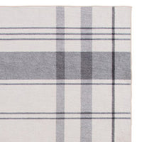 Kay 5 x 7 Area Rug, Classic Plaid Print, Soft Gray and White Polyester - BM294058