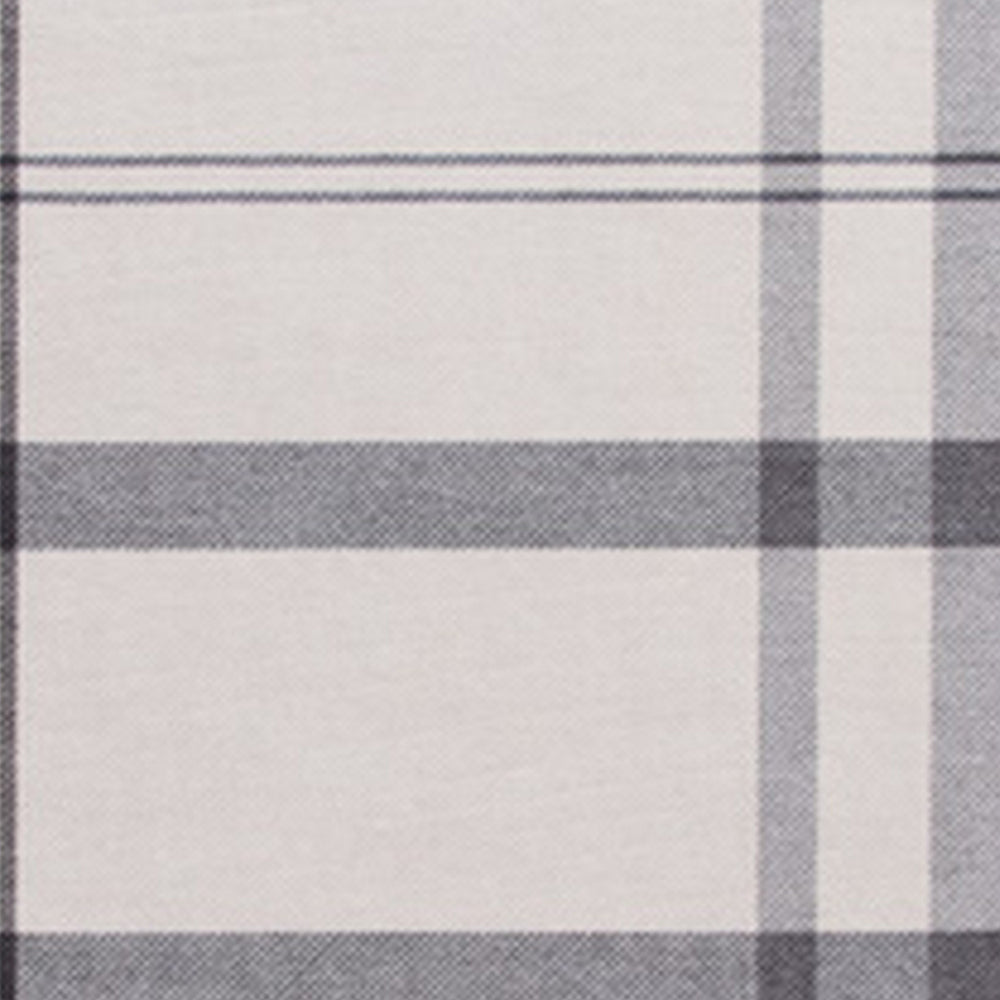 Kay 5 x 7 Area Rug, Classic Plaid Print, Soft Gray and White Polyester - BM294058