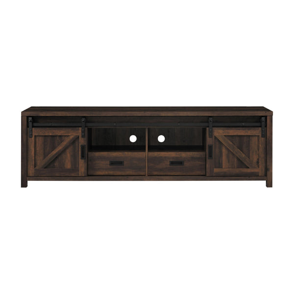 Sem 79 Inch TV Media Entertainment Console, 2 Drawers, Dark Brown Finish - BM294128