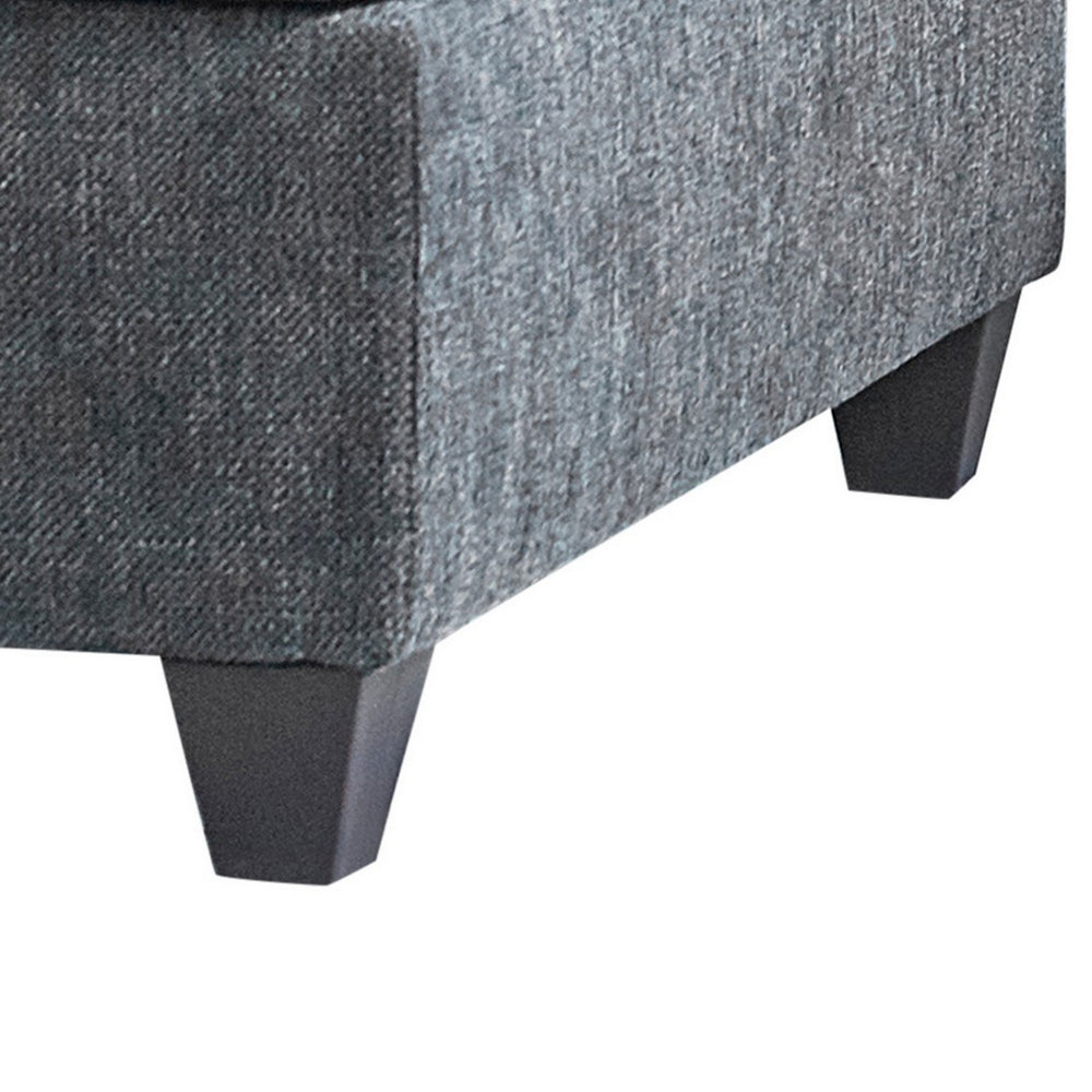 38 Inch Modern Ottoman, Smooth Gray Chenille Fabric, Plush Cushioned Seat - BM294153