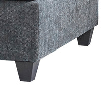 38 Inch Modern Ottoman, Smooth Gray Chenille Fabric, Plush Cushioned Seat - BM294153