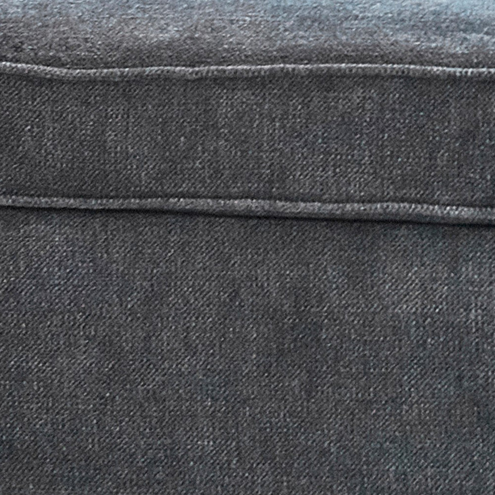 38 Inch Modern Ottoman, Smooth Gray Chenille Fabric, Plush Cushioned Seat - BM294153