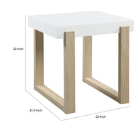 Shay 22 Inch Side End Table, Thick Rectangular Tabletop, High Gloss White - BM294159