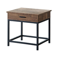 24 Inch Side End Table, Rectangular Tabletop, Single Drawer, Rustic Brown - BM294164