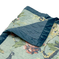 Eden 60 Inch Throw Blanket, Butterflies and Songbirds, Green Microfiber - BM294311