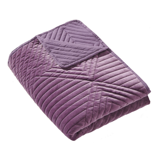 Rio 60 Inch Quilted Throw Blanket, Diamond Stitching, Purple Dutch Velvet - BM294317